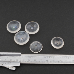 Lot (5) Vintage Deco Czech clear faceted rosarian glass button elements reclaimed