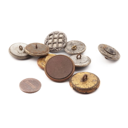 Lot (9) antique Victorian metal tin buttons