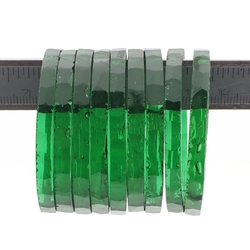 Lot (9) antique Czech green faceted glass bangles napkin rings