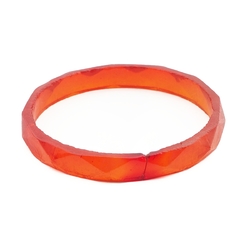 Antique Czech red faceted glass bangle 
