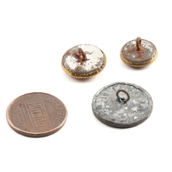 Lot (3) Vintage German brass metal military uniform replica coin buttons