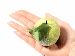 RESERVED LIZ Vintage 1940's glass coated lime fruit Christmas ornament decoration