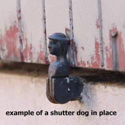 Set (7) antique metal head shutter dog latches architectural salvage