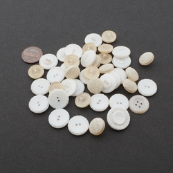 Lot (40) vintage Czech pearl coated and white satin glass buttons
