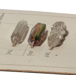 Vintage Czech 1930's sample satin atlas crystal rainbow faceted glass beads