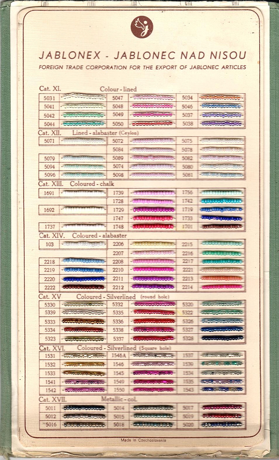 Czech glass seed bead size chart